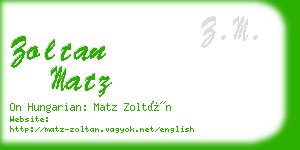 zoltan matz business card